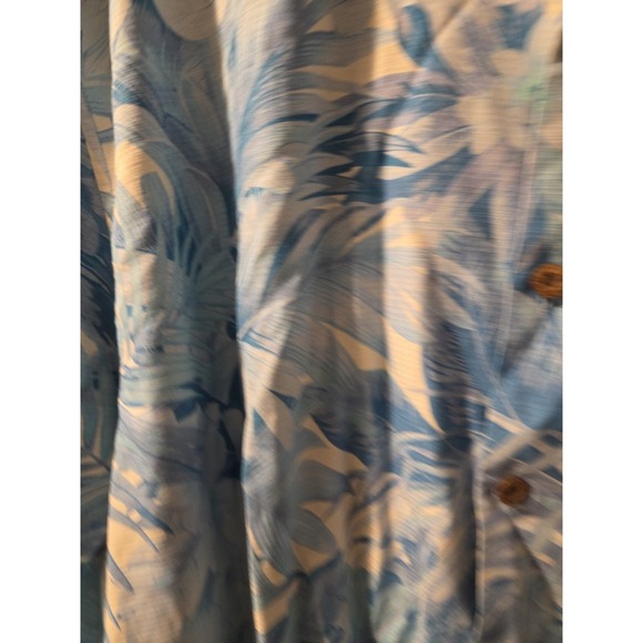 Tommy Bahama Floral Hawaiian Shirt Size 3XLT 100% Silk Blue - Picture 4 of 9